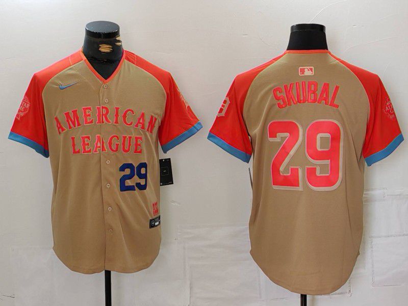 Men Detroit Tigers #29 Skubal Brown All star 2024 Nike MLB Jersey style 3->detroit tigers->MLB Jersey